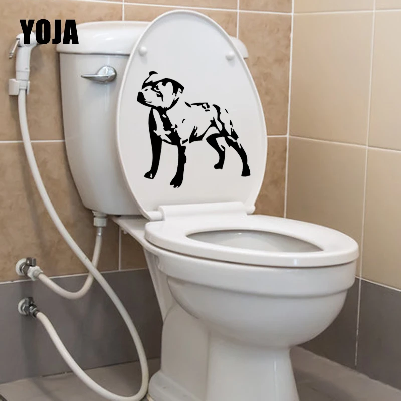YOJA 22.5X21.3CM собака стаффордширский защитный чехол для телефона наклейки унитаза