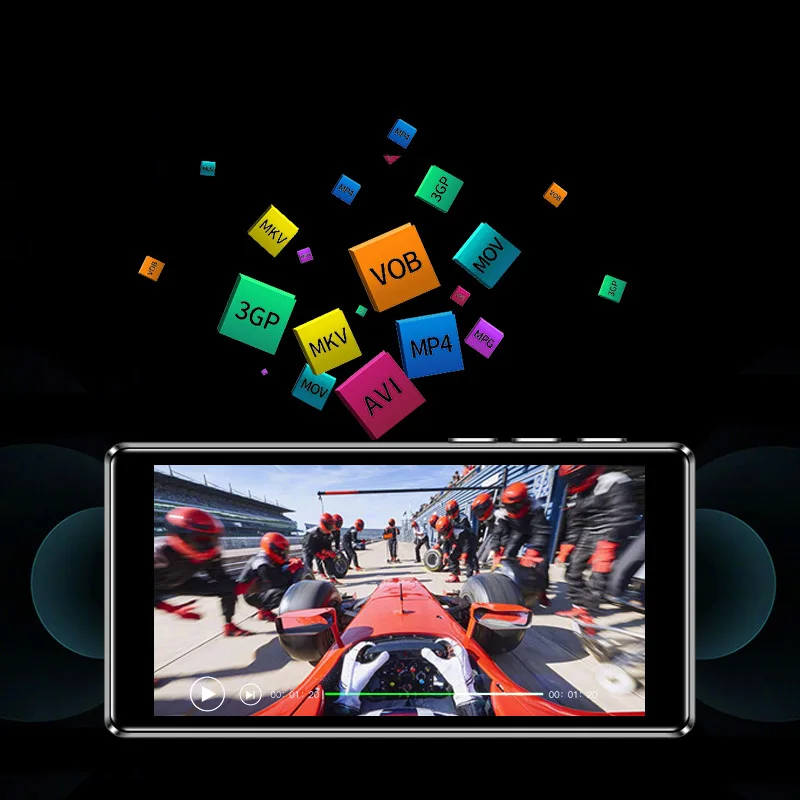 Ruizu d20 металлический mp4 плеер сенсорный экран ультра тонкий 8 ГБ MP3 музыкальный 3 0