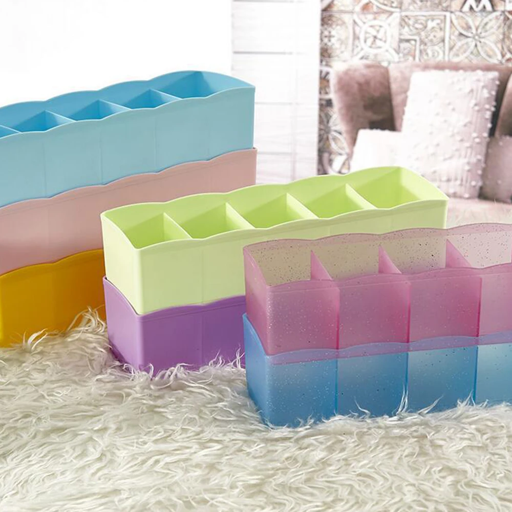 Home Storage Fünf Grid 6 Farben Lagerung Box Multi-Funktion Desktop Schublade Kleidung Lagerung Box Unterwäsche Socken Bh Krawatten veranstalter