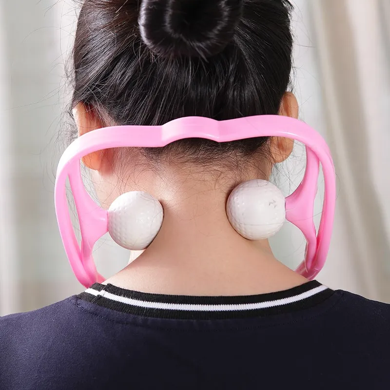 Dual Trigger Point Self-Massager Tool Pressure Relieve Home Office U-Shaped Hand Roller Manual Neck And Shoulder Therapeutic