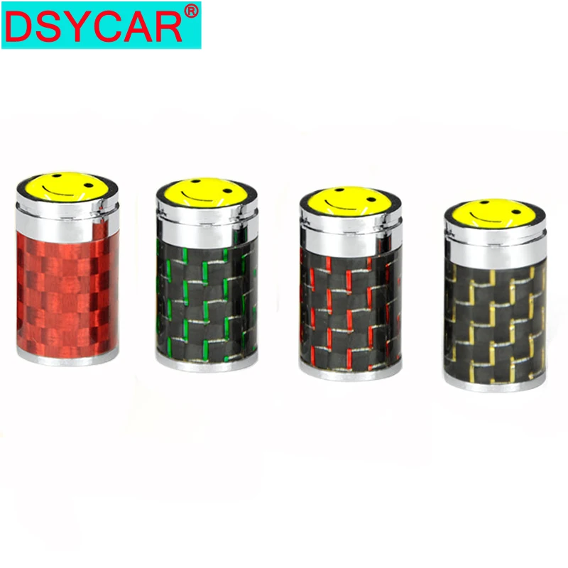 

DSYCAR 4Pcs/Lot Universal Carbon Fiber Wheel Tire Air Valve Stem Caps Cover For Car,Air Leakproof And Protection Your Valve Cap