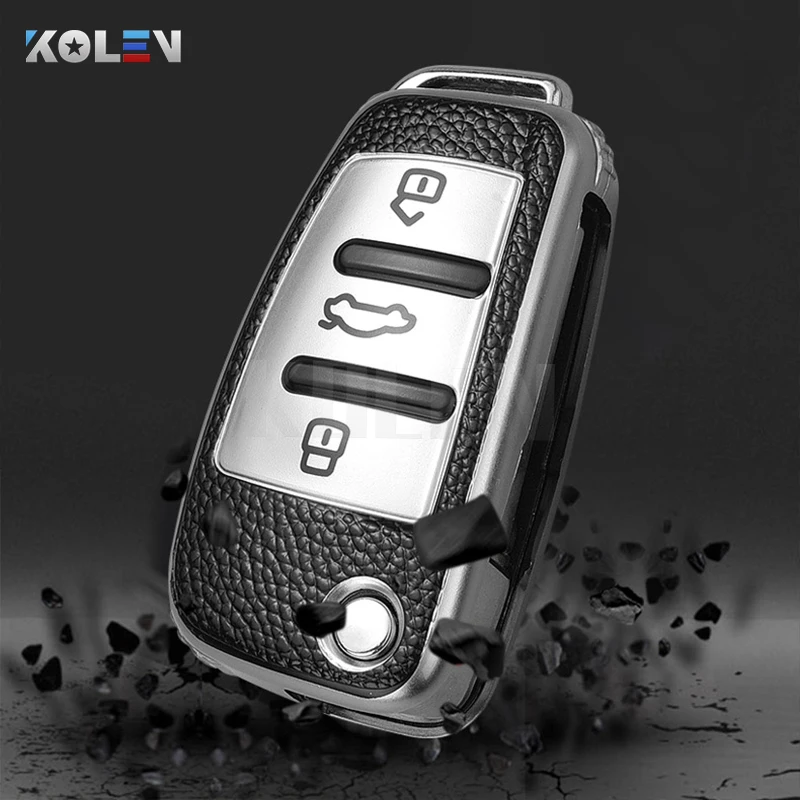 Leder Auto Klapp Schlüssel Fall Tasche Abdeckung für Audi A1 A3 A4 A5 A6 A7  Q3 Q5 S6 B6 B7 b8 C6 8P 8V 8L TT RS Shell Keychain Protector - AliExpress