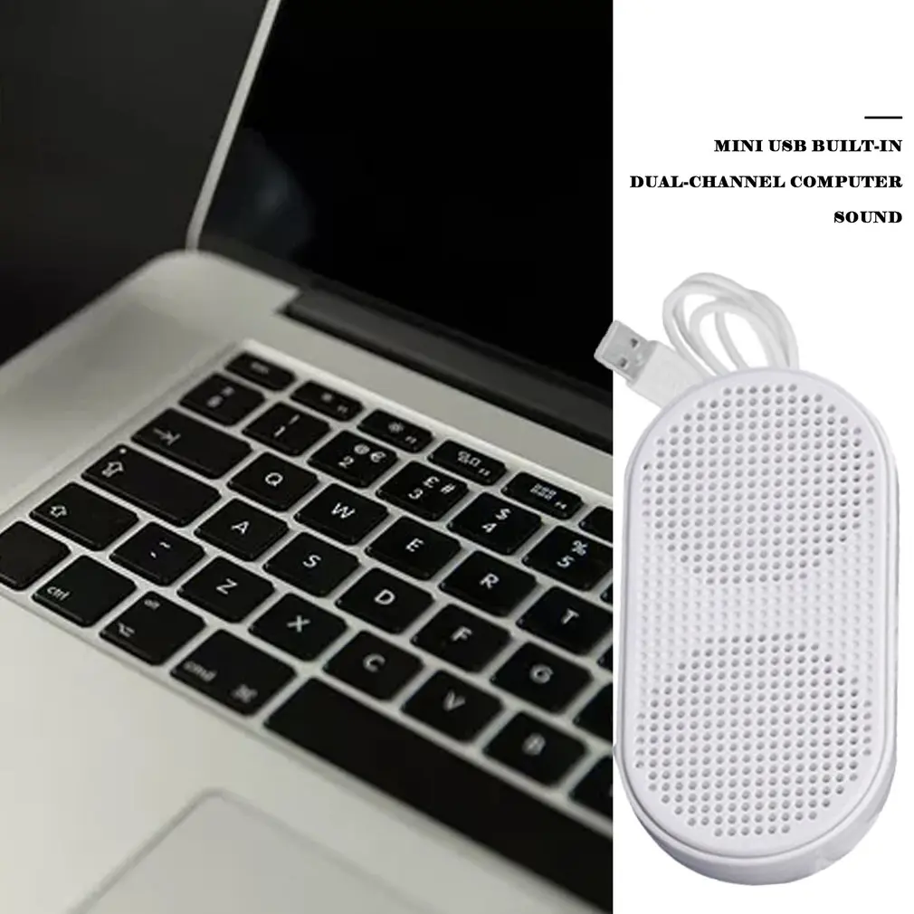 Мини Usb динамик двойной динамик стерео аудио музыкальный плеер Компьютер маленький динамик Встроенный декодер звуковой карты