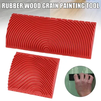 

Household Wall Art Paint Rubber Wood Graining DIY Tool Set Red 2 in 1 Wood Graining Tool DTT88