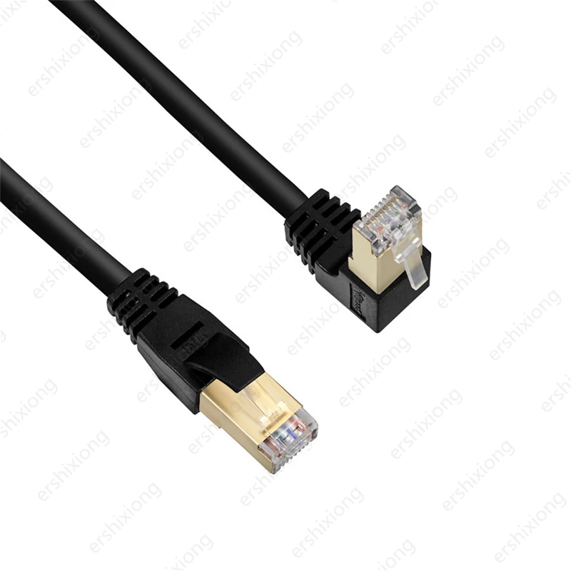 RJ45 Lan cable UTP RJ 45 Network for Cat6 compatible jumper 90 degrees Right angle Cat7 Ethernet 0.3m | Компьютеры и офис