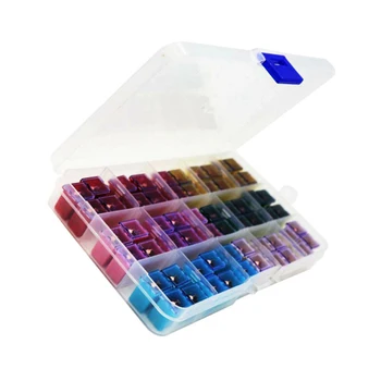 

60pcs Fuse Set Short Foot Square Insert Assortment Kit With Box Terminals