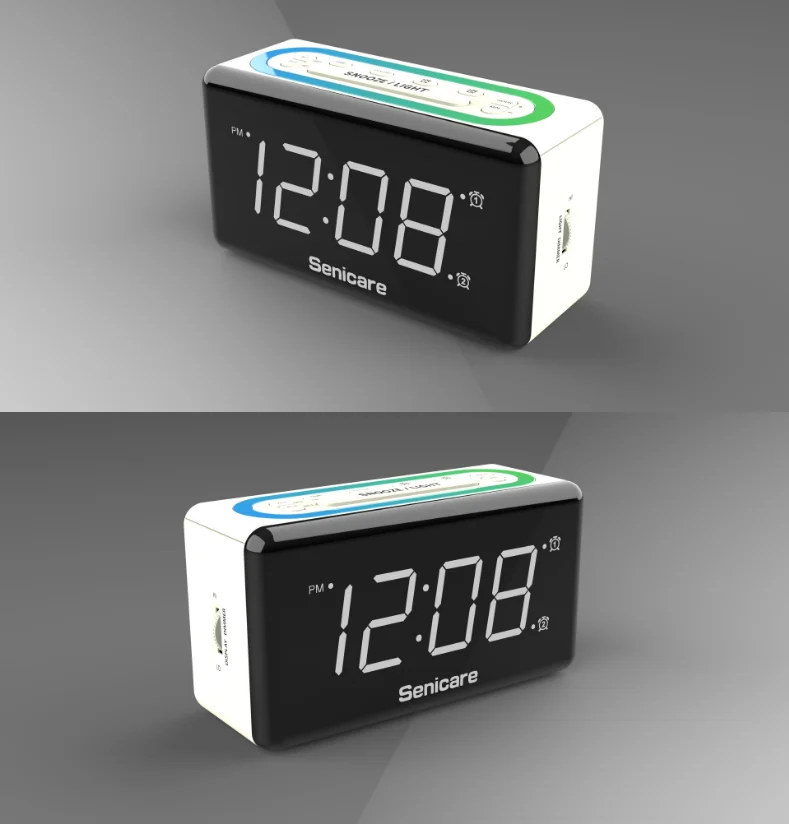 Electronic alarm clock USB charging LED light brightness adjustable alarm clock bedside small night light big screen over