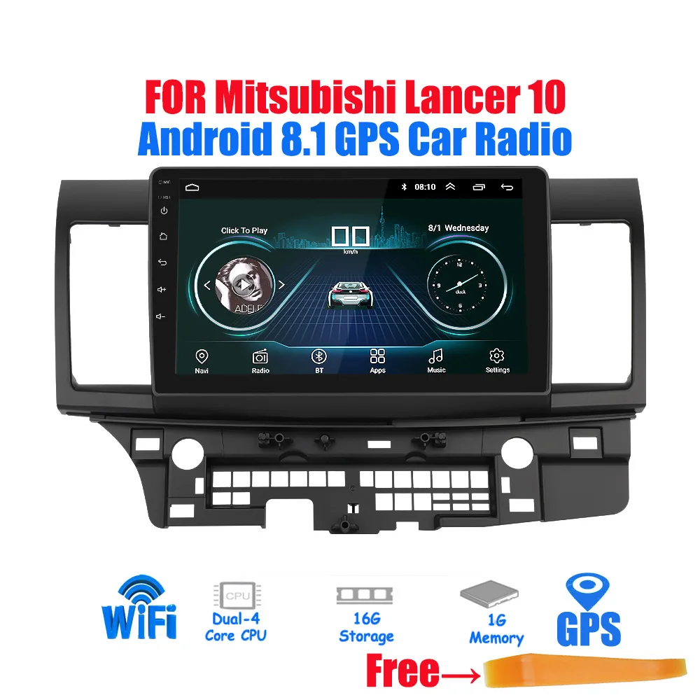 only radio 10," Android 8,1 Автомобильный gps плеер Navi Радио для Mitsubishi Lancer 10 Galant с 1G+ 16G четырехъядерный без dvd радио мультимедиа стерео - Цвет: only radio