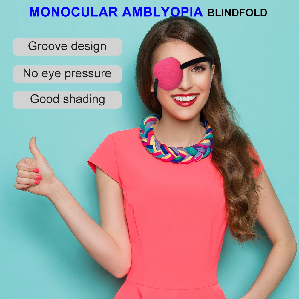 Eye Mask Eye Patch Amblyopia Eye Mask Adult Kids Strabismus Eye Training Single Patch Cover Adjustable Eyeshade Filled Strabismus Eyes Training