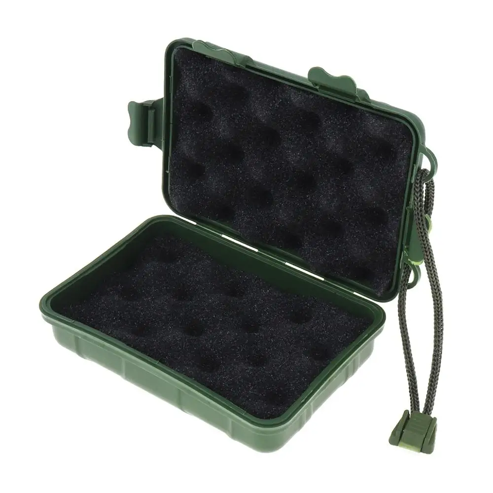 130x80x35mm Universal Waterproof Anti Fall Green Plastic Storage Box Suitable for Flashlight Light Battery Charger Case Tools portable multifunctional box