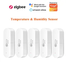 

Tuya Smart ZigBee Smart Temperature And Humidity Sensor Remotel Monitor Security Home System Work With Alexa And Google Home