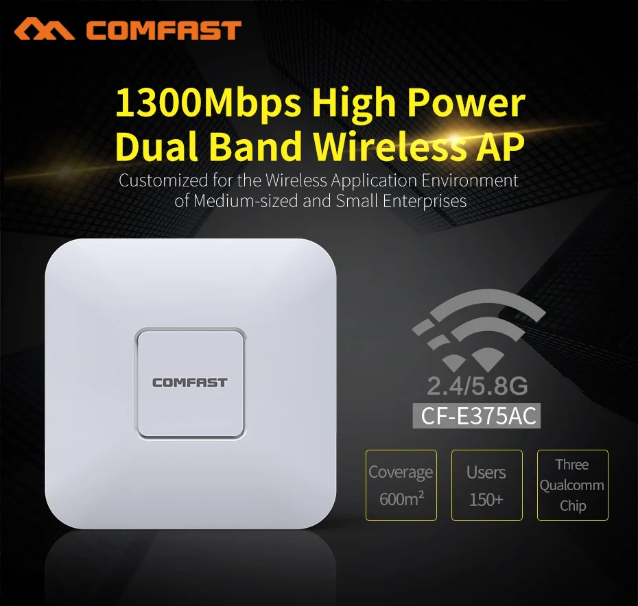 Comfast High Power 1300Mbps Dual Band Wireless Ceiling AP Gigabit WAN LAN Ethernet POE Port Wireless 2