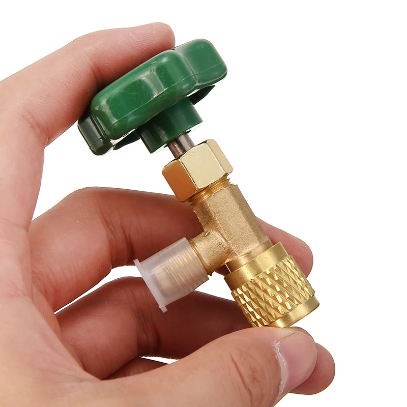 New Durable Metal Car AC Valve Bottle Opener 1/4 SAE Thread Adapter for R12 R22 Gas Refrigerant Air-conditioning Installation