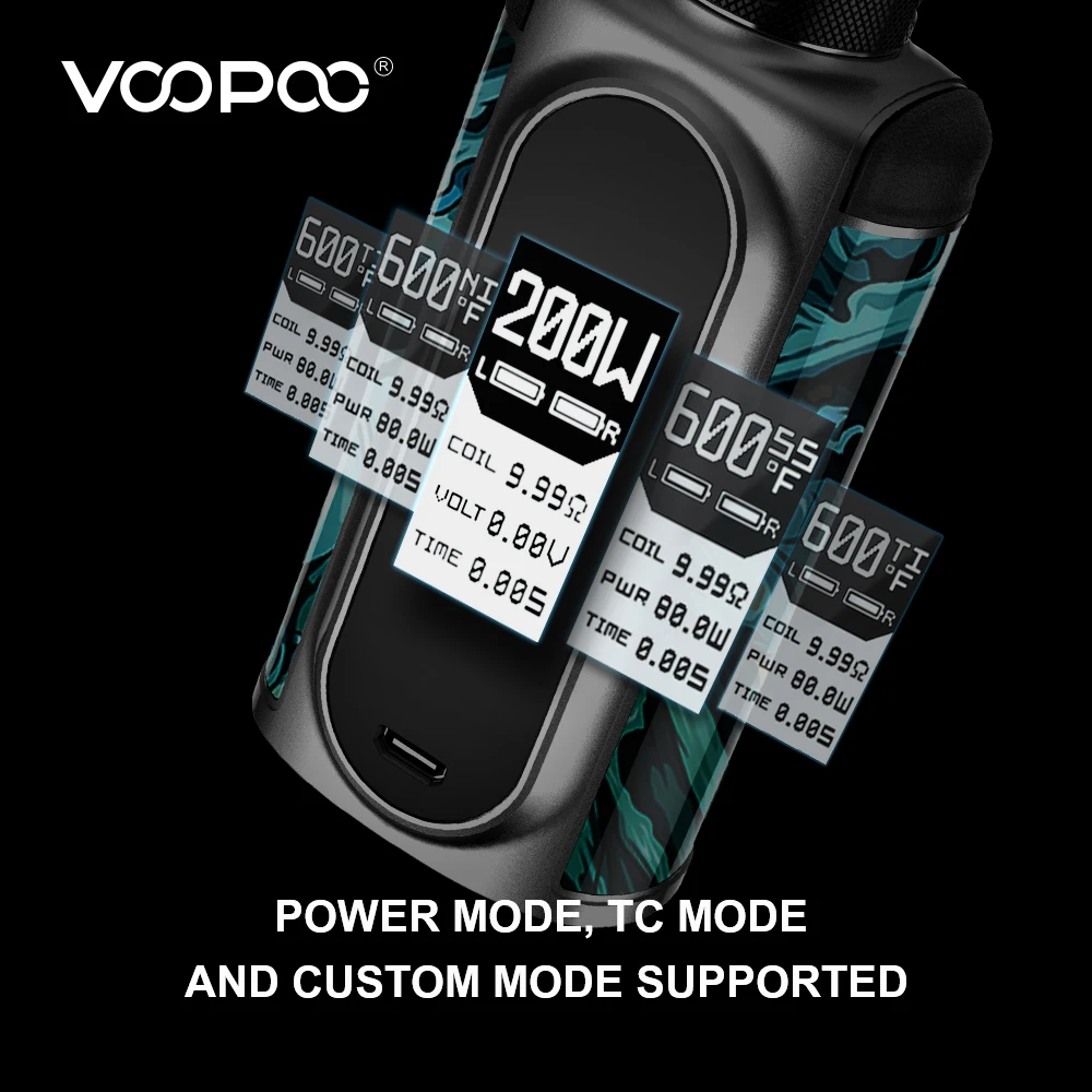  VOOPOO Vmate Vape Kit 200W Mod Box Cigarette Electronic Vaper Mods 8ml Uforce T1 Tank Atomizer no 1