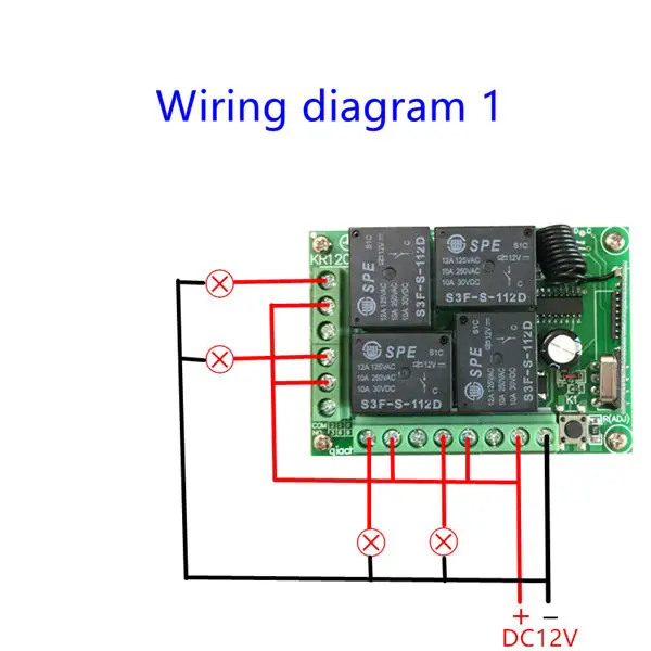 GERMA 433 Mhz универсальный беспроводной пульт дистанционного управления DC12V 4CH релейный модуль приемника+ 4 CH RF пульт дистанционного управления 433 Mhz передатчик DIY