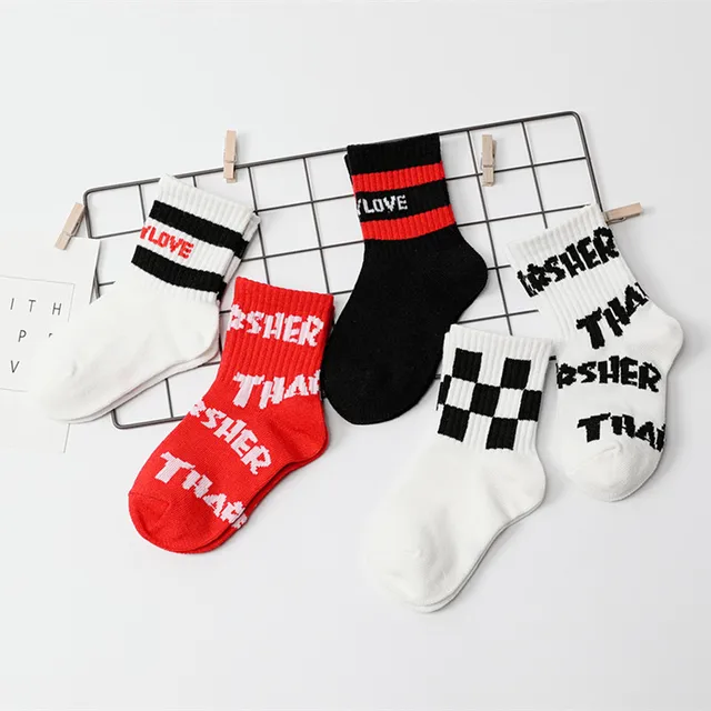US $6.31 2019 Autumn And Winter New Style Sports Tube Skateboard-Style Cotton Socks Children Crew Socks Japa