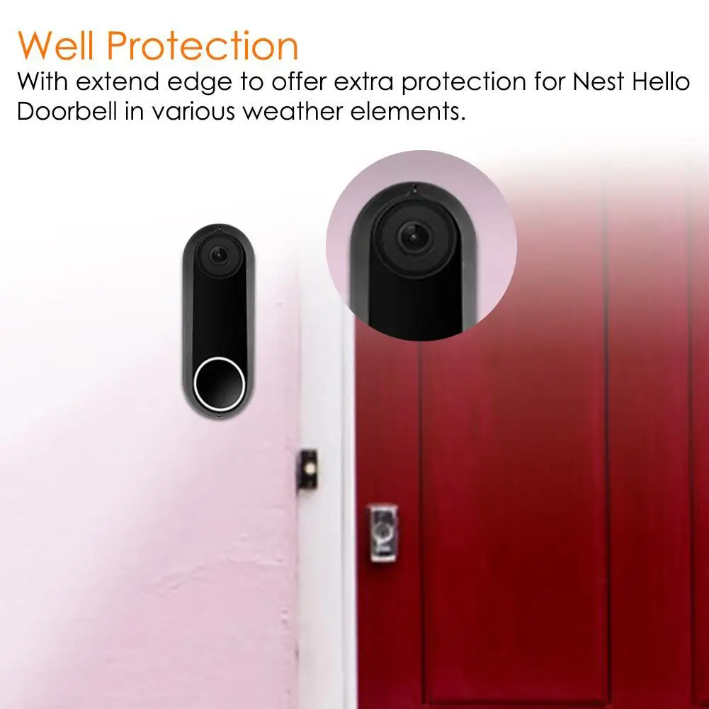 Silicone Protective Case For Nest Hello Video Doorbell UV Weather Resistant Waterproof Night Vision Silica Cover For Nest Hello wireless door intercom