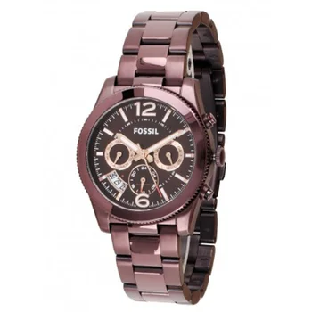 

Fossil Women's Perfect Boyfriend Sport Multifunction Wine Stainless Steel Watch Luxury Brand Wrist Watch for Women ES4110