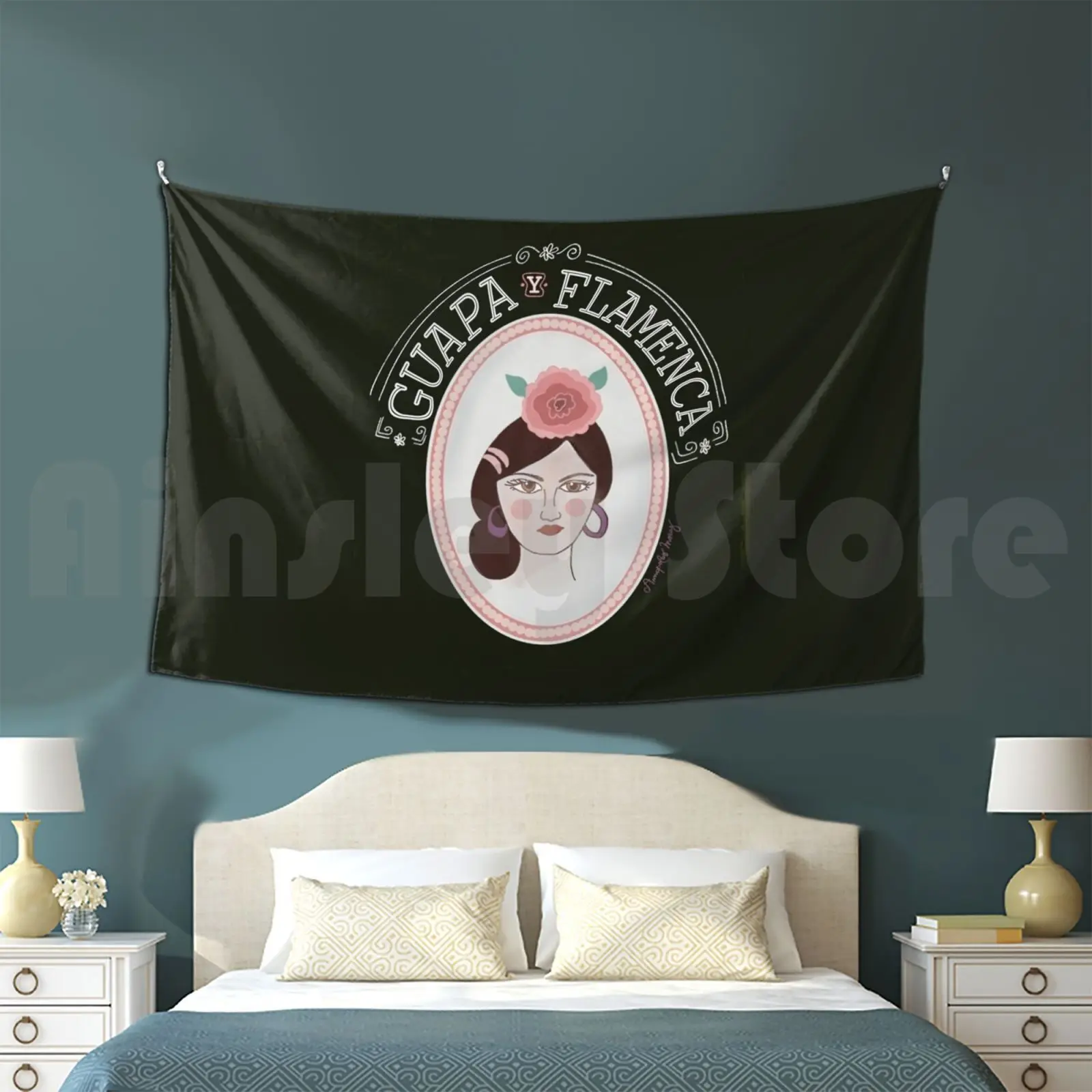 Grazioso E Flamenco Di Amapolas Moras Arazzo Soggiorno Camera Da Letto Bellissimo Flamenco Flamenco Ballerino Zingaro Spagnolo Spagnolo