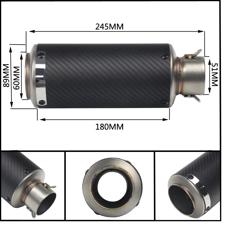 Escape Motorcycle Exhaust Mid Link Tube And 51mm Vent Pipe Stainless Steel Exhaust System For Kawasaki Zx6r Zx636 2009-2020 - Image 4