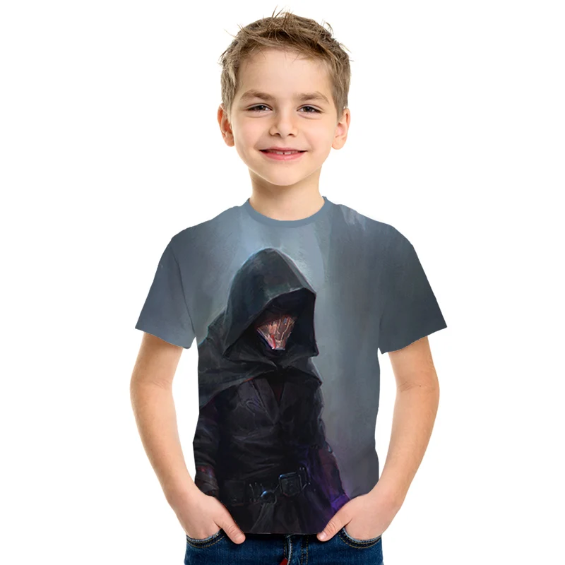 

Star Wars 3D Print Cool Kids Men/Girls Tops Short Sleeve T-Shirt Jedi Knight Print Children's Fashion T-Shirt