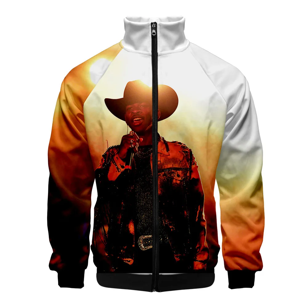 Lil Nas X 3D для женщин/мужчин Модная молния стоячий воротник Повседневная Уличная крутая хипстерская толстовка с капюшоном популярная худи на молнии
