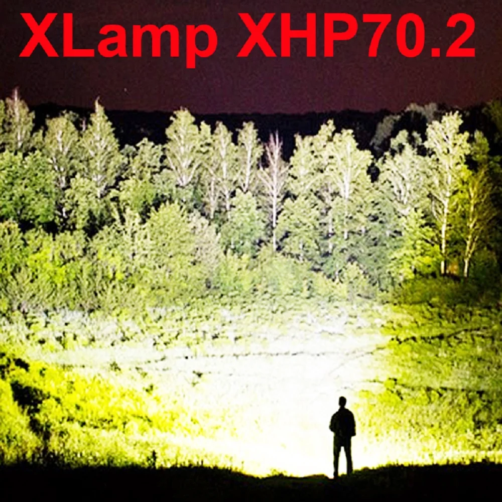 Светодиодный светильник 250000 лм xhp70.2 самый мощный флэш 26650 usb фонарь xhp70 xhp50 18650