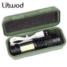 Lamp Lantern Flashlight-Torch Penlight Zoom Focus Built-In-Battery Mini Waterproof Xp-G q5
