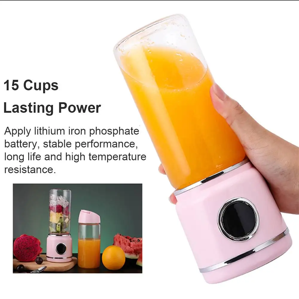 450ml Portable Screw Juicer Electric USB Juices Smoothie Press Blenders Machine Mixer Mini Juicer Cup Maker Can Be Power Bank