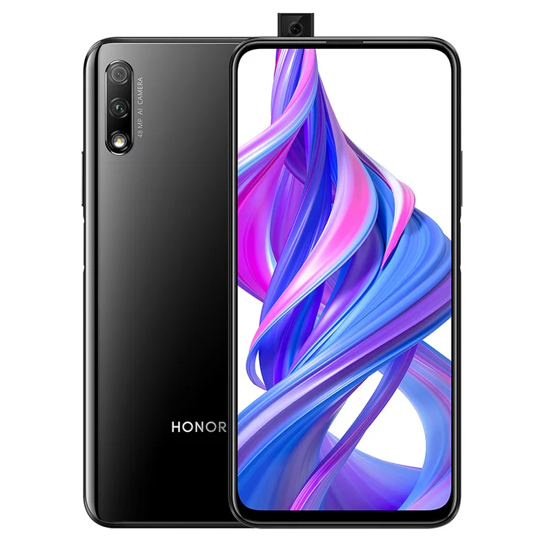 Honor 9X глобальная ПЗУ 4 Гб 64 Гб 128 ГБ 48MP две камеры 4000 мАч GPU Kirin 810 Восьмиядерный 6,59 дюймовый полный экран FHD 1080x2340P - Цвет: 4G 64G Black