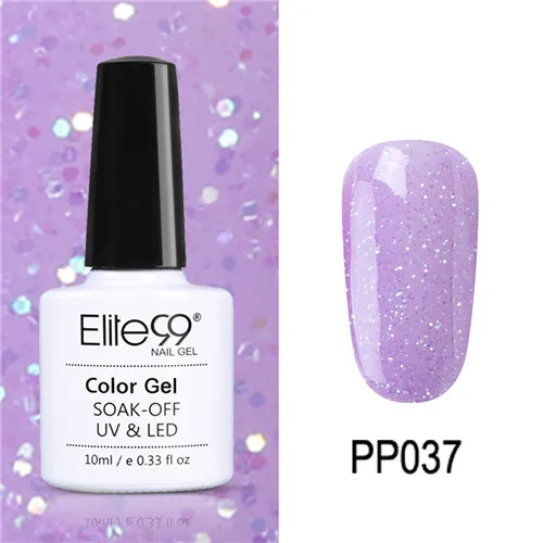 PP037 Elite99, 10 мл, гель для ногтей фиолетового цвета, модный УФ-гель для ногтей, замачиваемый, Полупостоянный светодиодный лак для ногтей - Цвет: PP037