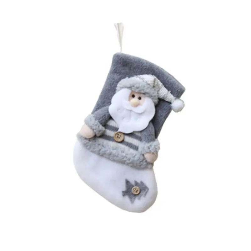 Christmas Socks Bag Christmas Stocking Mini Sock Santa Claus Candy Kids Children Gift Bag Xmas Tree Hanging Decor