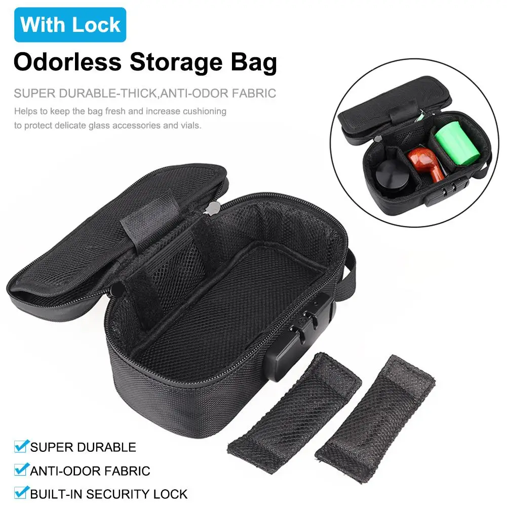 

Smell Proof Bag with Lock Odorless Stash Storage Case Smoking Accessories Set Container for Home Travel Case Storage Waterproof