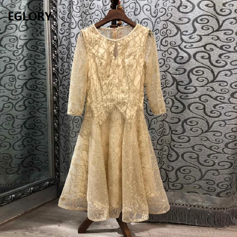 

Sequined Dress 2019 Autumn Luxury Party Golden Black Dress Women Geometric Patterns Embroidery Slim Fit & Flare Dress Festival