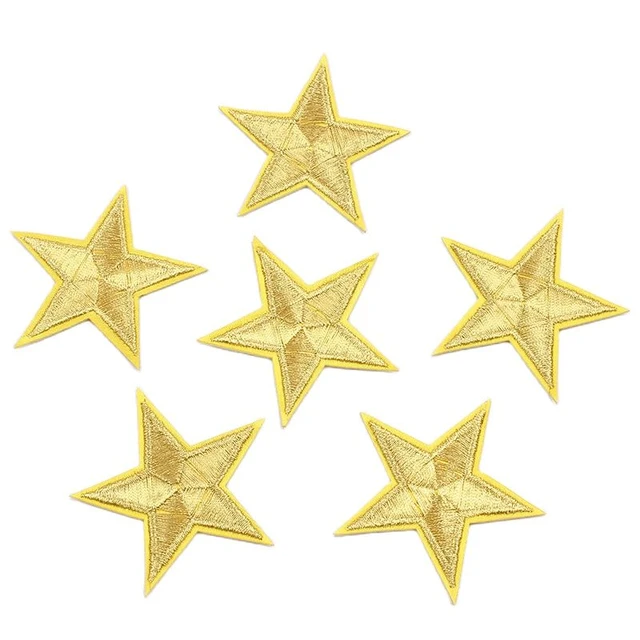 Iron On Patches - Extra Strong Glue Black Star Patch 10 pcs Iron On Patch  Embroidered Applique Star A-60