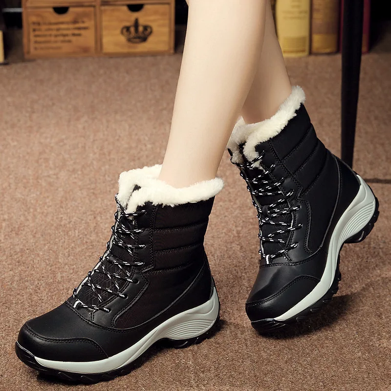 2021 Women Winter Snow Boots Platform Woman Winter Shoes Warm Plush For Winter Female Women's Boots Sweet Ladies Botas De Mujer