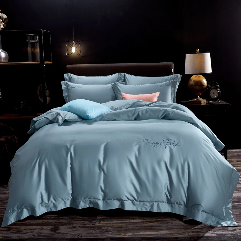 

Color Embroidery 60 Branch Xinjiang Long Wool Full Cotton Four Paper Set Satin Pure Cotton Sheet Bed Cover Bedding Article