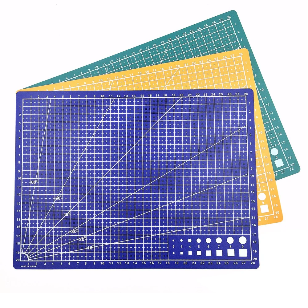 

1PC 30*22cm A4 Cutting Mat Grid Lines Self Healing Cutting Mat High Quality Craft Card Fabric Leather Paper Board Blue Green