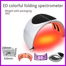 Складной светодиодный спектрометр, 6 цветов, инструмент для красоты, фотонная терапия, омоложение кожи, отбеливание, удаление морщин, маска для лица