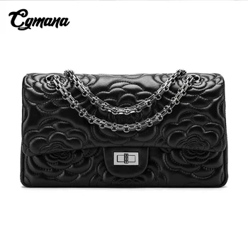 

Luxury Brand Women Camouflage Flower Bag Embossed Sheepskin Leather Handbag Lady Genuine Leather Chain Shoulder Crossbody Bags