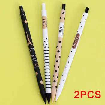 

2pcs 0.5/0.7mm Cute Kawaii Plastic Mechanical Pencil Lovely Dots Tower Automatic Pen For Kid School Supplies KQS8