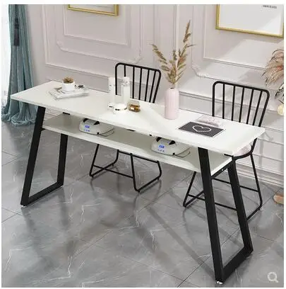 US $286.40 Nail art table special economical double single simple modern nail art table and chair set marble Nordic