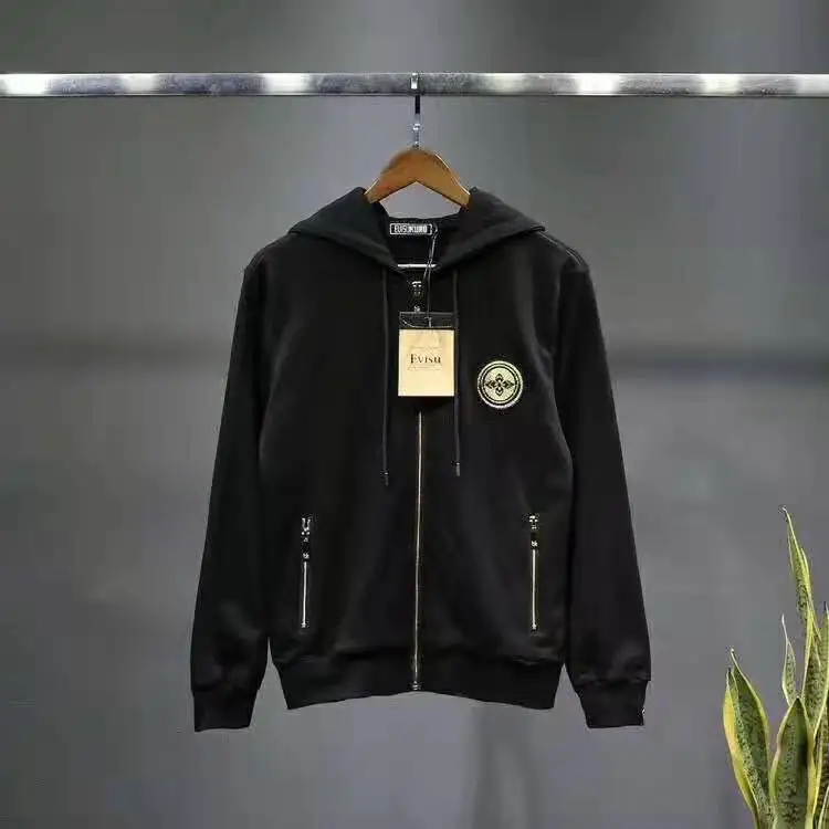 Осень Evisu Мужской Повседневный свитер с капюшоном на молнии теплый дышащий модный мужской свитер с длинными рукавами и рисунком скелета Тренч