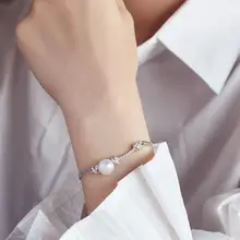 Циркон супер флэш браслет дамы темперамент жемчуг узел регулируемый браслет аксессуары