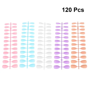 

120pcs Frosted Nail Candy Color Sticker Set Artificial Fingernails Delicate Nail Craft Sticker DIY Supplies for Women Girls (Pin