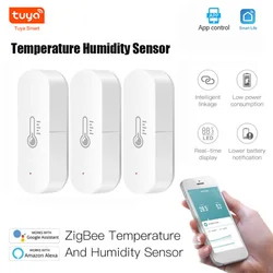 Tuya ZigBee Smart Temperature And Humidity Sensor Home Hygrometer Thermometer Detector Support Alexa Google Home Assistant