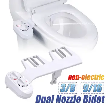 

EU/North America Dual Nozzle Cold Hot Water Non-Electric Toilet Seat Bidet Sprayer Attachment Washing Self Cleaning Accessories