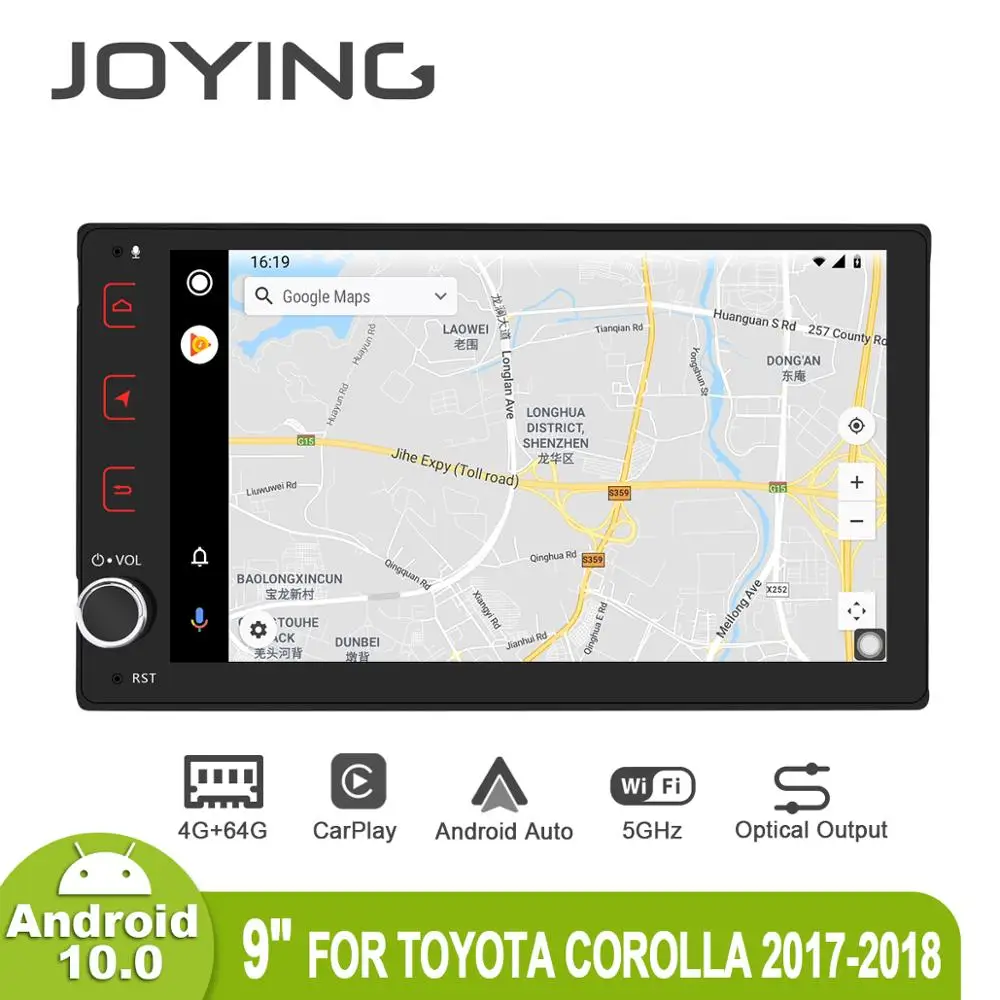 Автомобильный мультимедийный плеер Магнитола 9 дюймов на Android 10 с GPS SPDIF Carplay DSP 5GWiFi