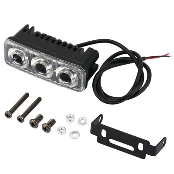 

1 Pair LED Car DRL Daytime Running Lights 3-LED White 9W 7000K Universal