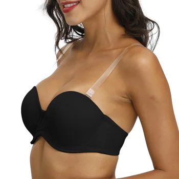 

YBCG Women Bra Sexy Anit Slip Padded Push Up Underwear Adjusted-strap Fashion Black Cotton Bra For Women